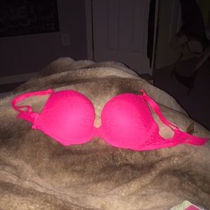 hot pink VS bra